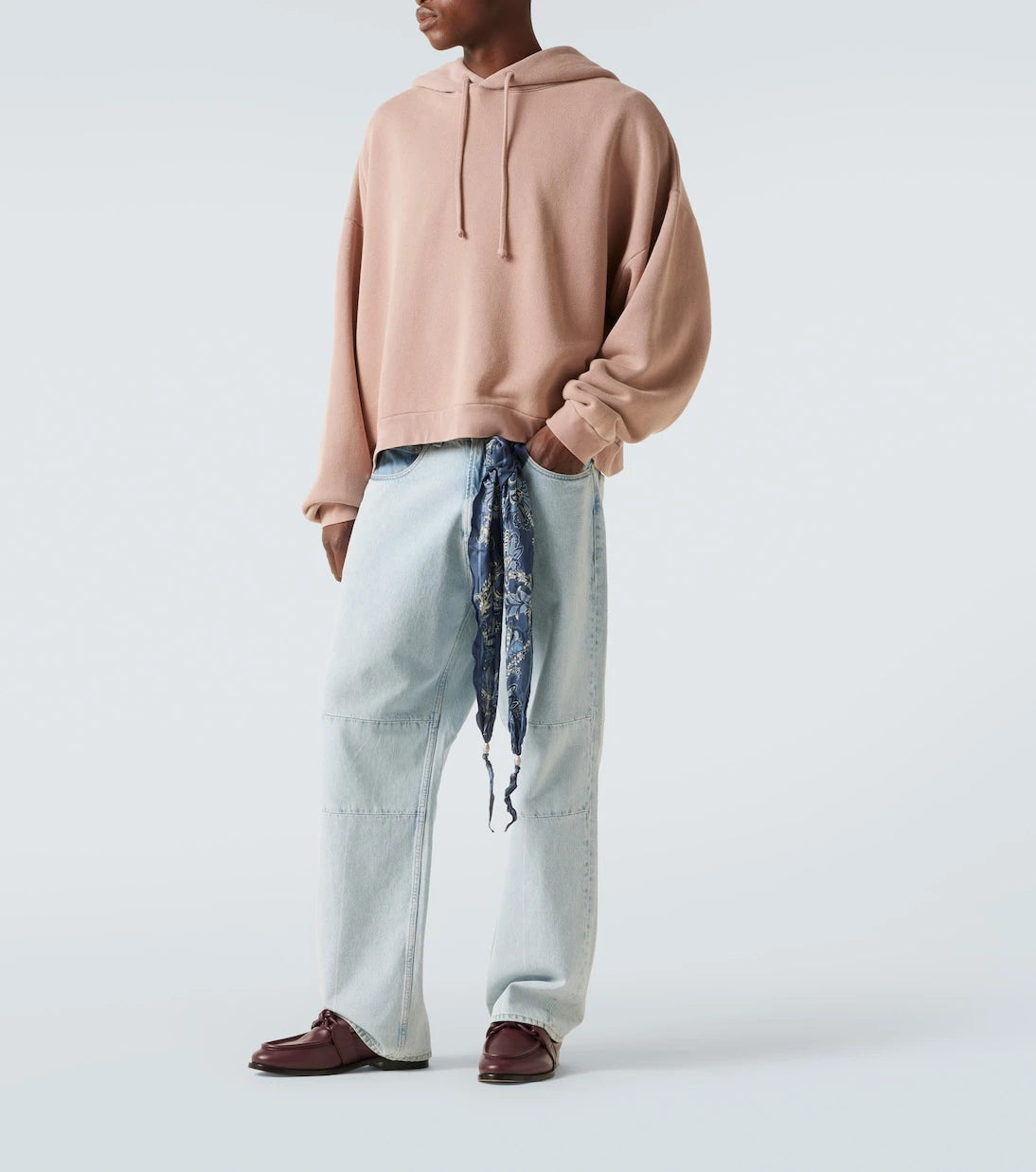 Acne Studios - سترة بغطاء رأس قطنية بشعار