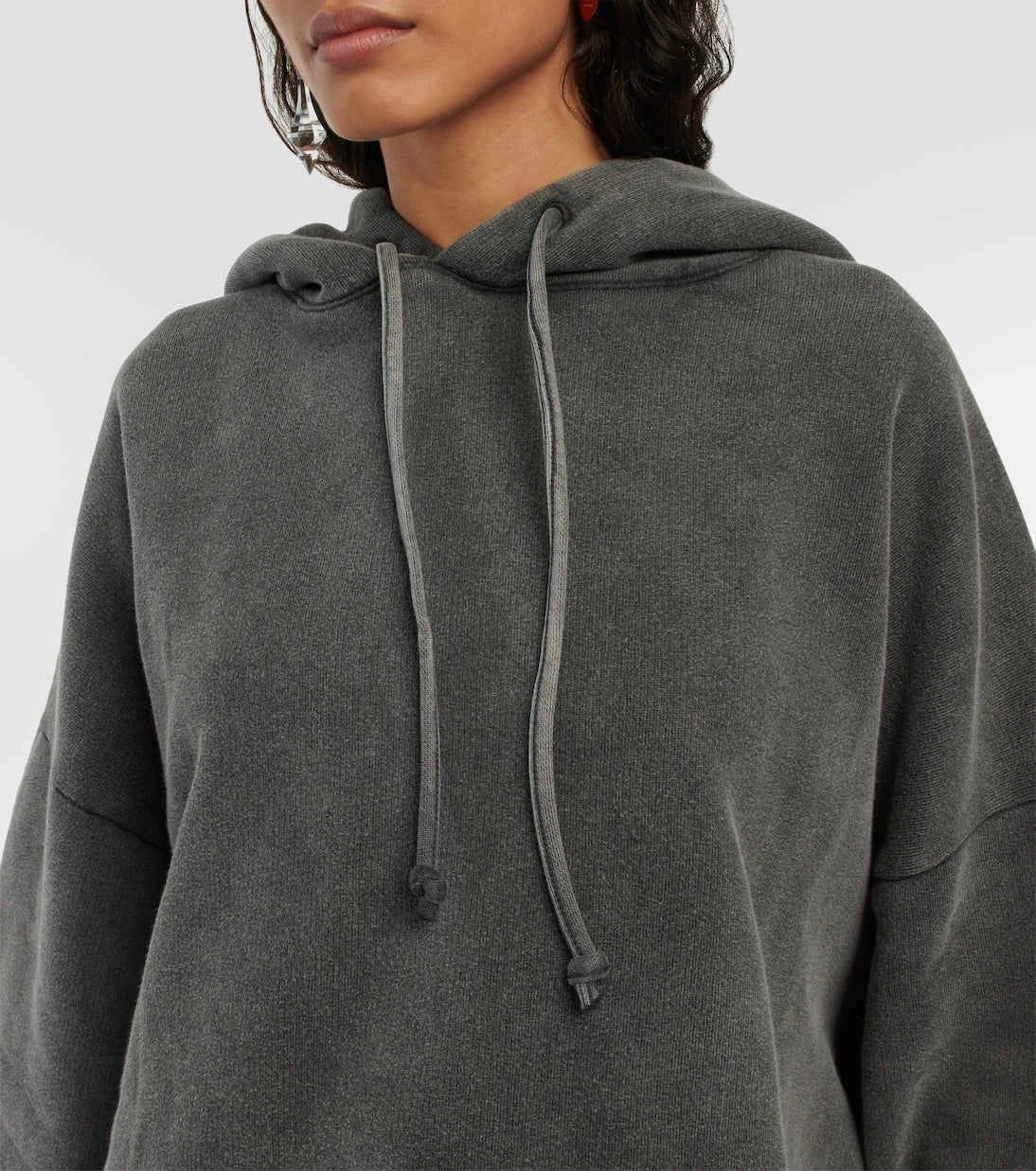 Acne Studios - سويت شيرت بقبعة من القطن القصير