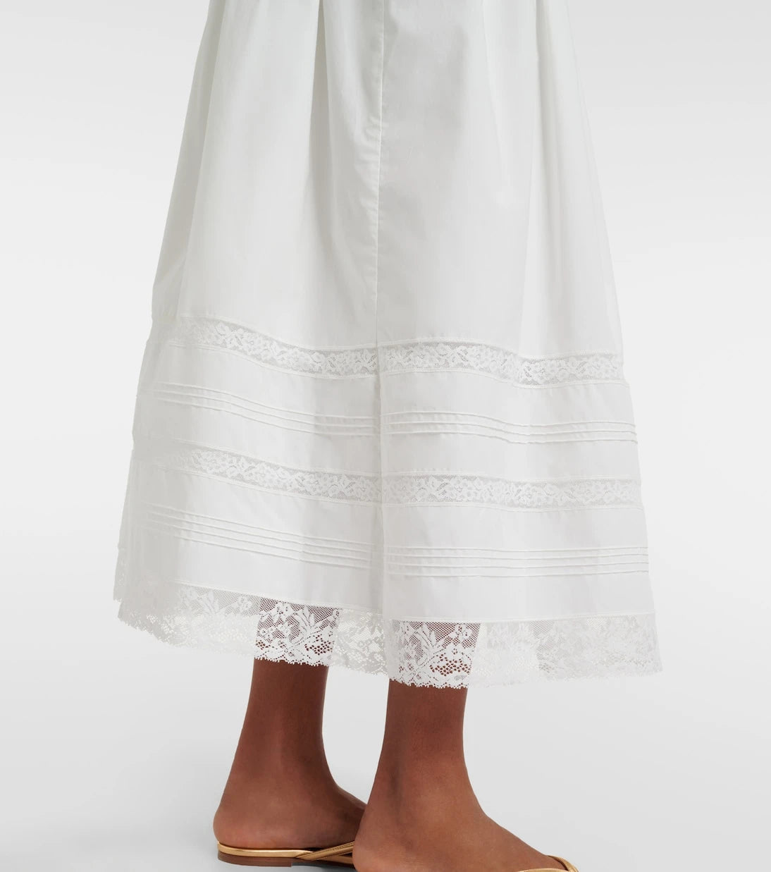 Faithfull - Lyon lace-trimmed cotton maxi skirt