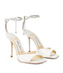 Jimmy Choo Ivory Saeda 100 Satin Sandals