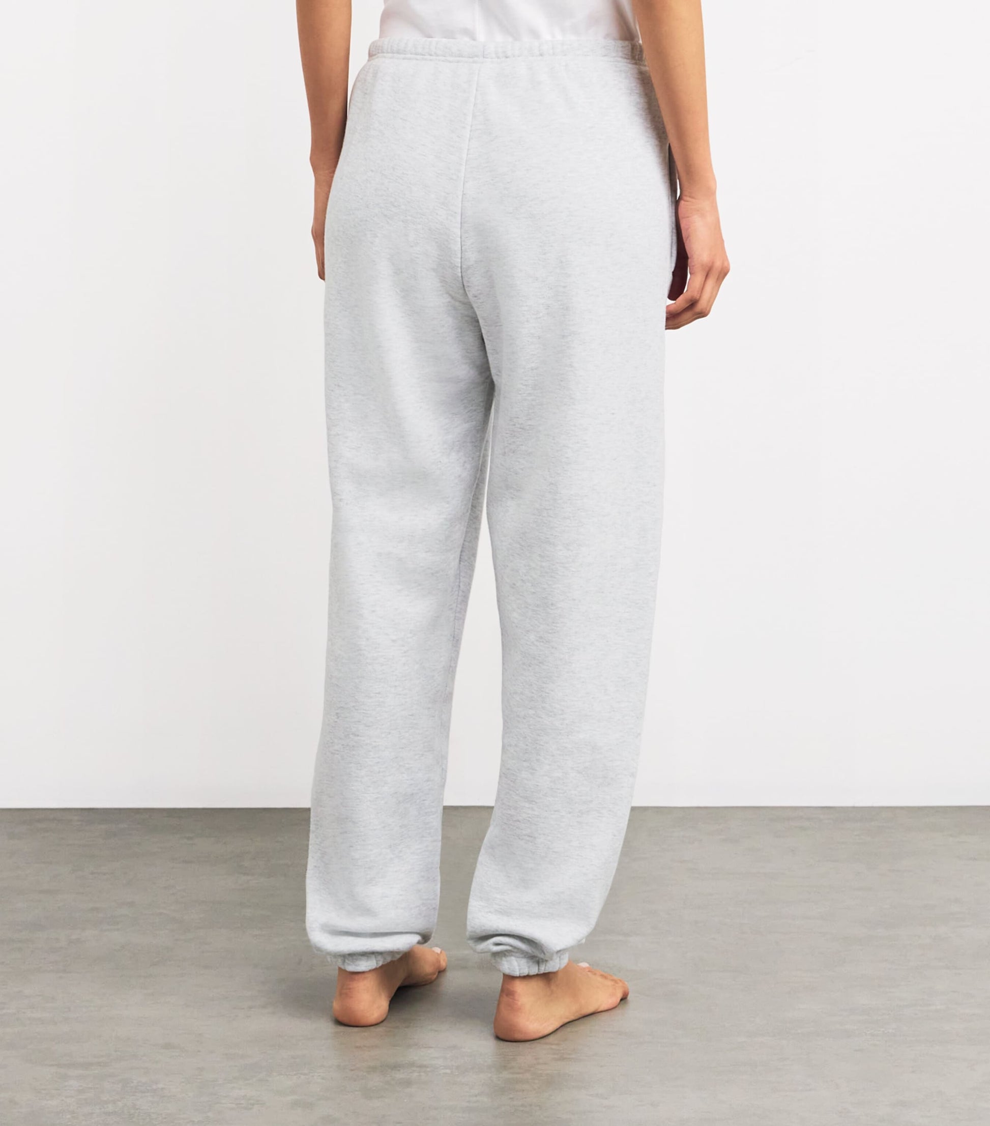 Grey Cotton-Blend Fleece Sweatpants