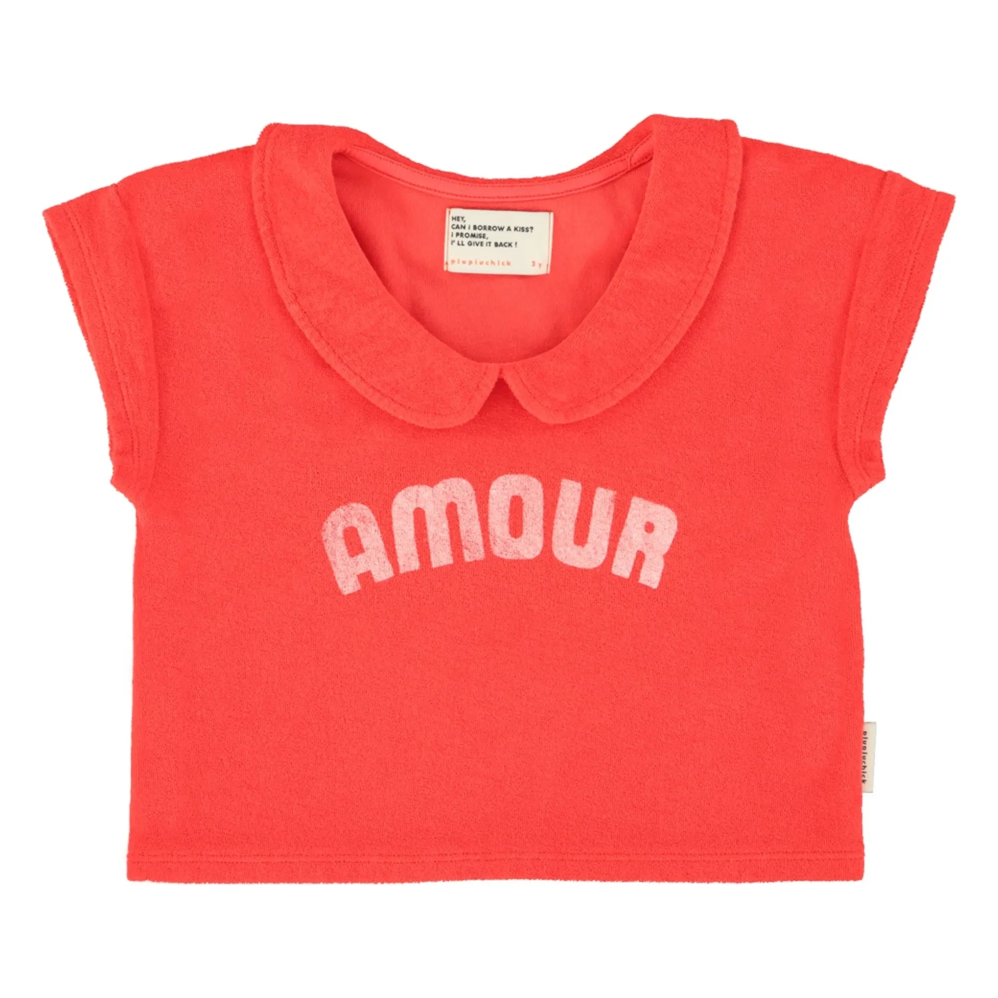 Piupiuchick - Amour Eponge Organic Cotton T-shirt | Red