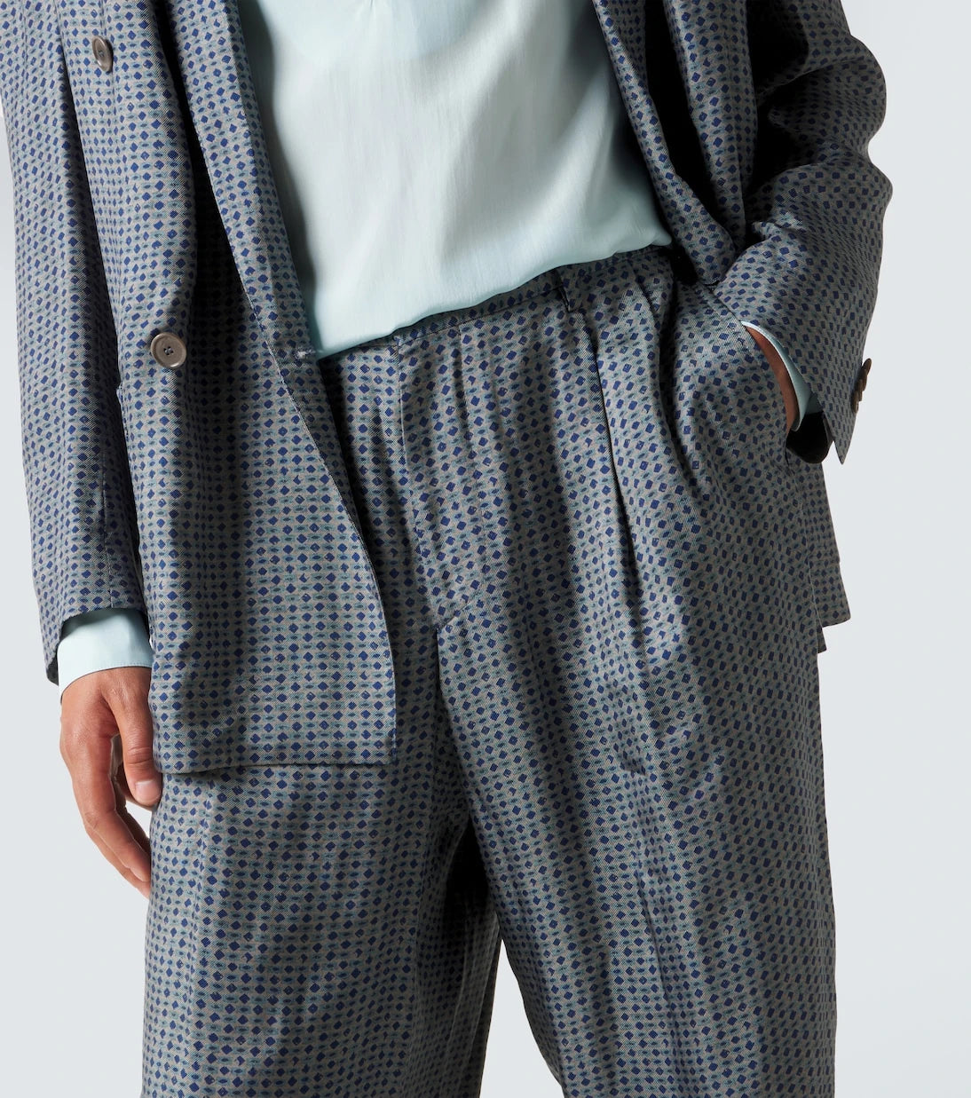 Giorgio Armani - Pleated printed tapered pants