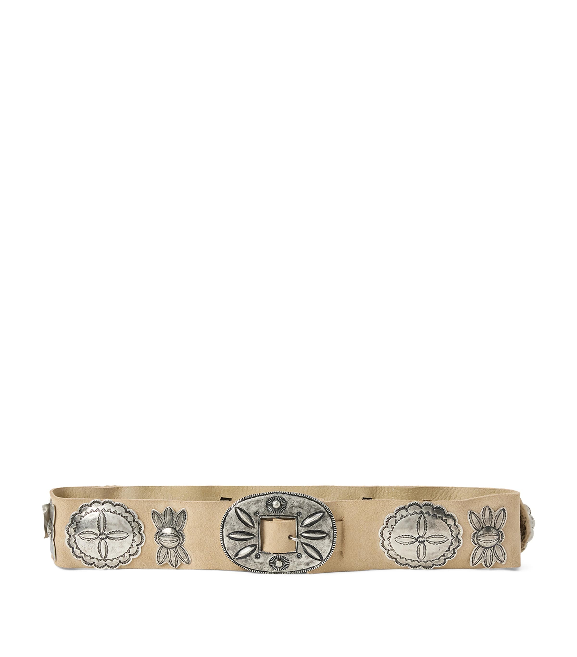 Beige Suede Concho Belt