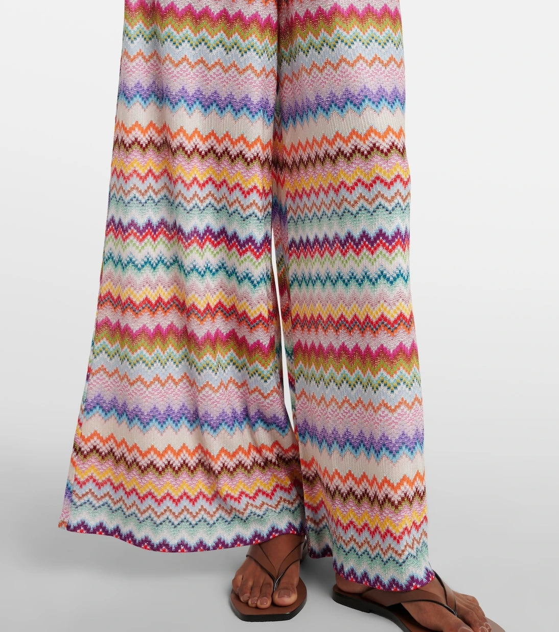 Missoni - Zigzag lamé palazzo pants