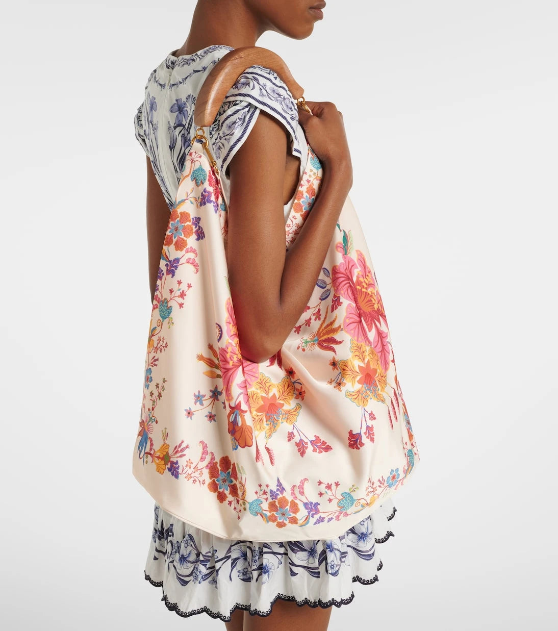 Farm Rio - Scarf Medium floral satin tote bag