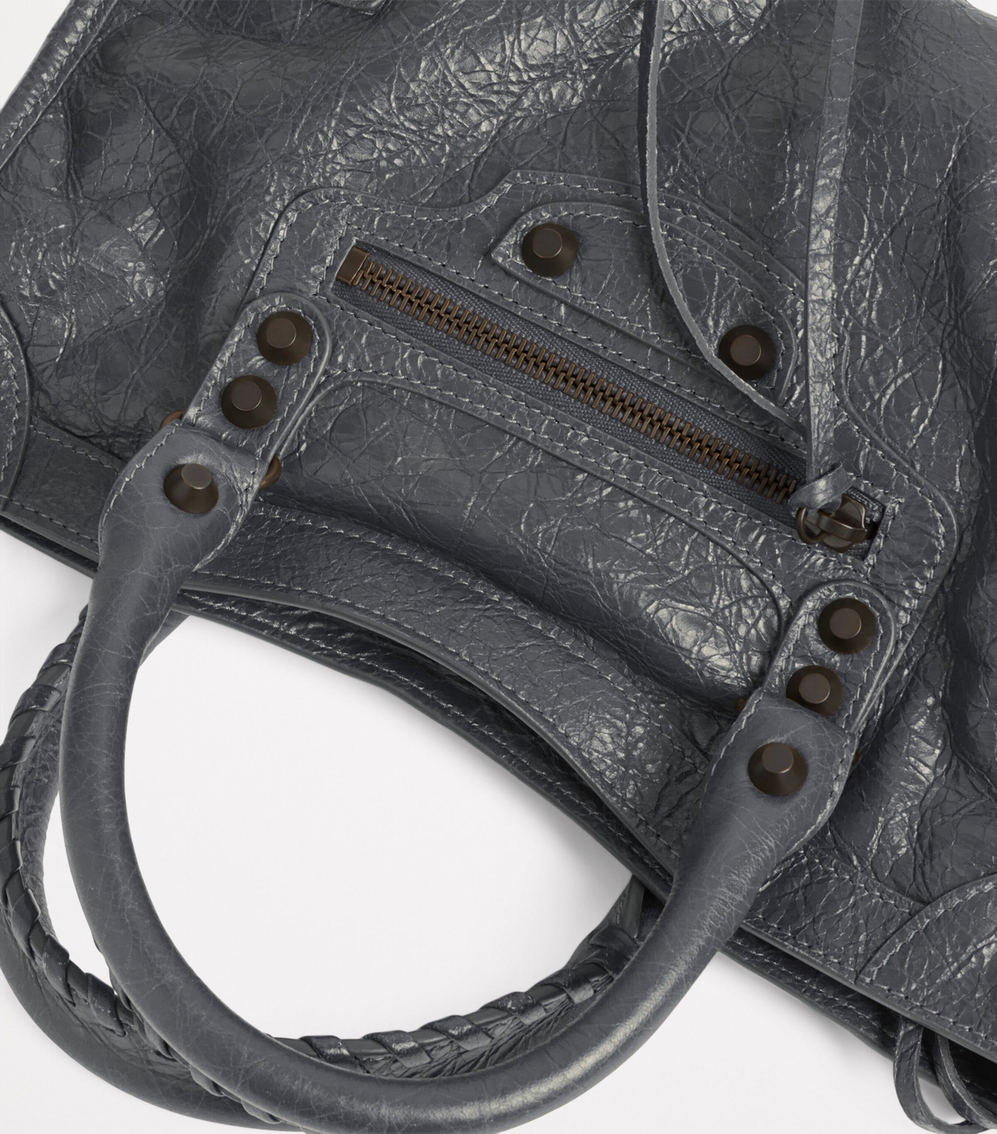 Balenciaga Grey Small Leather Le City Top-Handle Bag