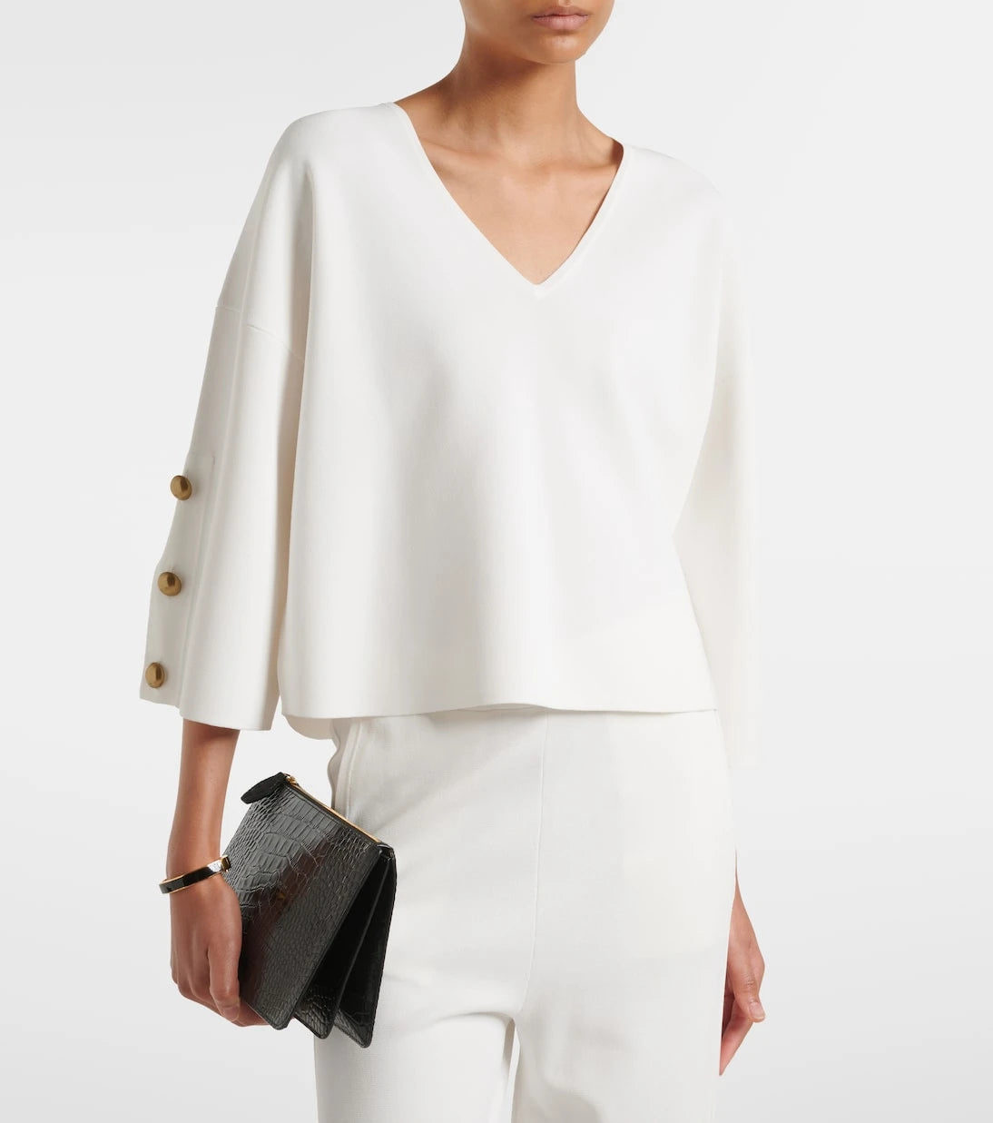 Max Mara - Embellished crêpe top