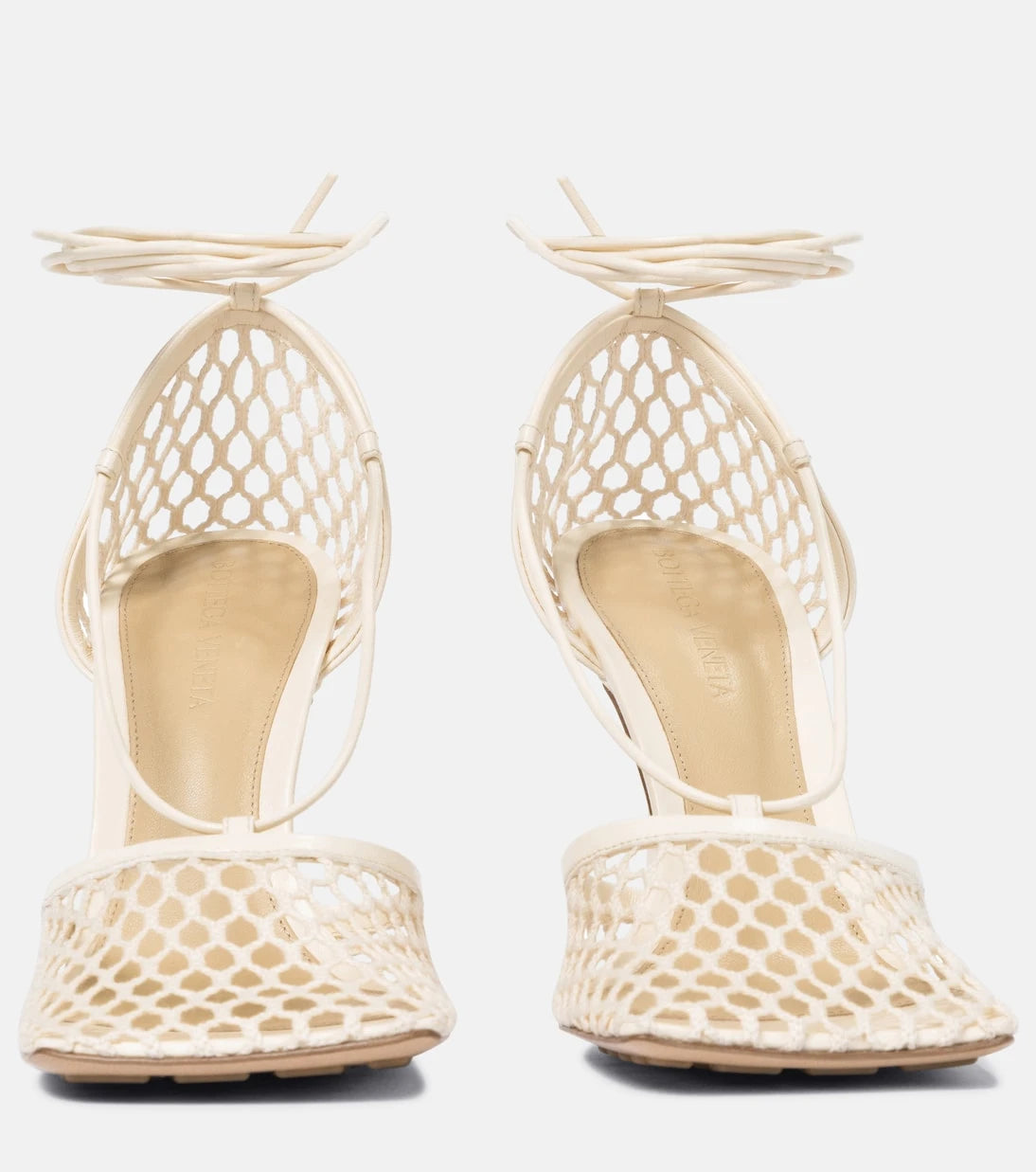 Bottega Veneta - حذاء بمضخة شبكي مزين بالجلد المطاطي