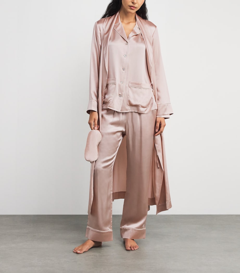 Pink Silk Satin Robe