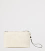 Multi Shearling Logo Pouch