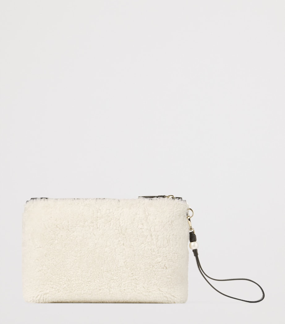 Multi Shearling Logo Pouch