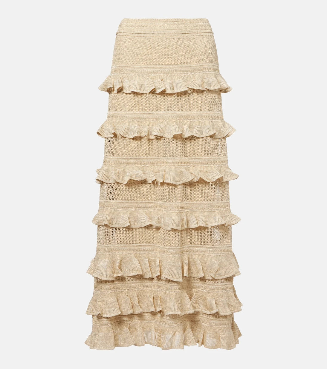 Zimmermann - Hypnotic tiered lamé maxi skirt
