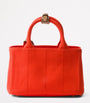 Prada Orange Mini Canvas Logo Top-Handle Bag