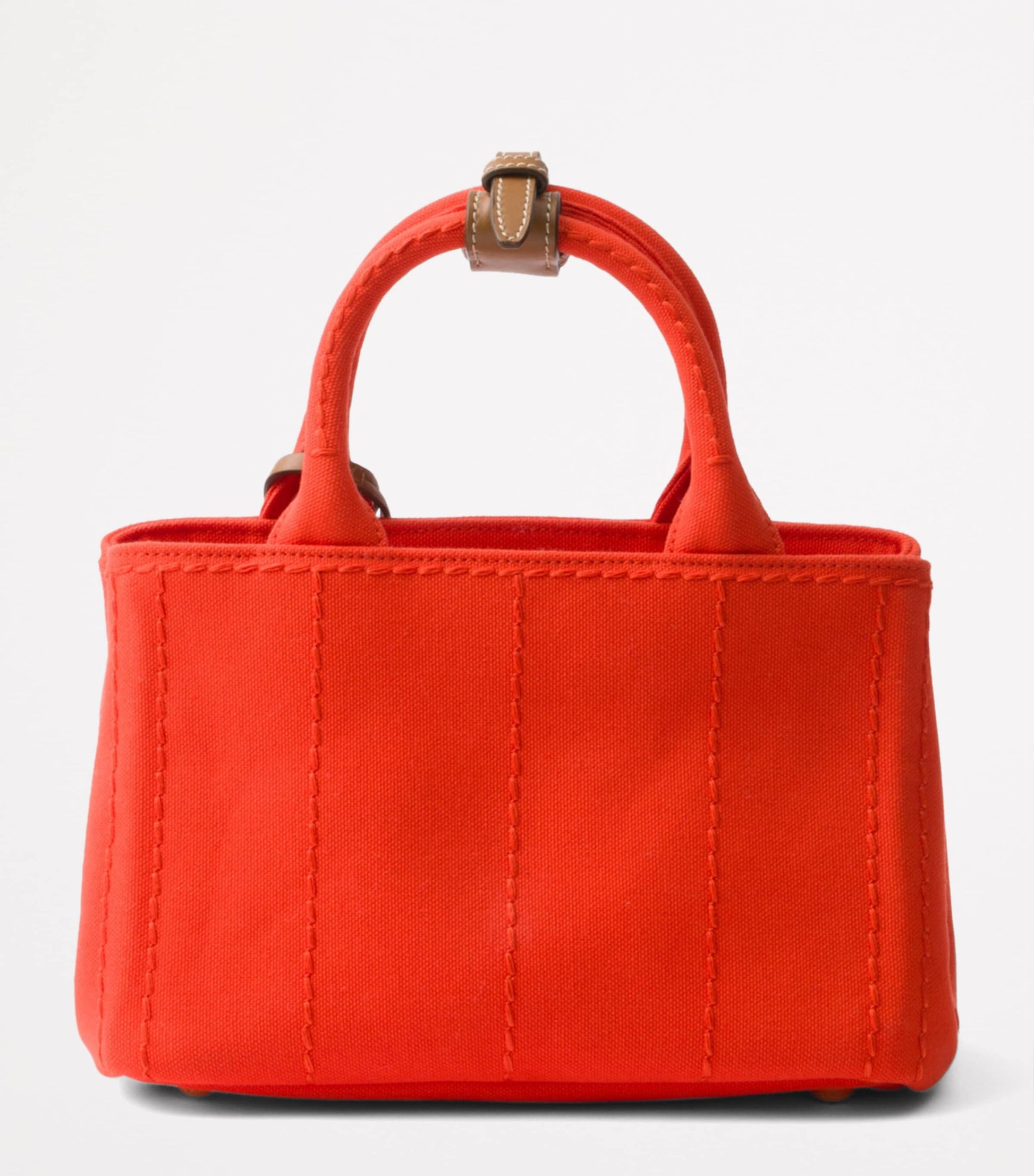 Prada Orange Mini Canvas Logo Top-Handle Bag