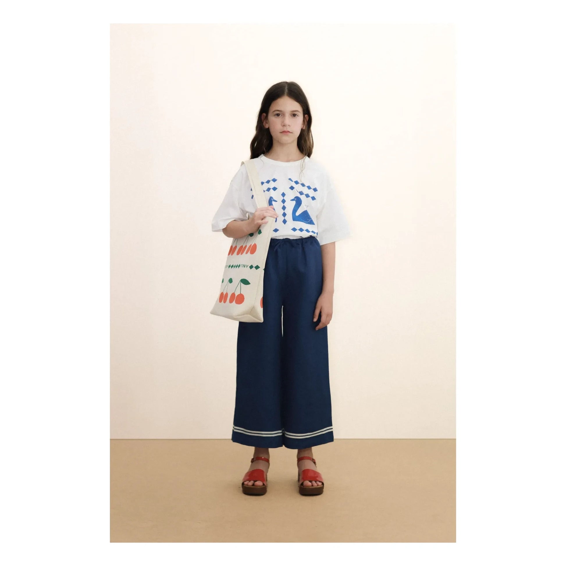 Tinycottons - T-shirt Swans Losanges Organic cotton | White