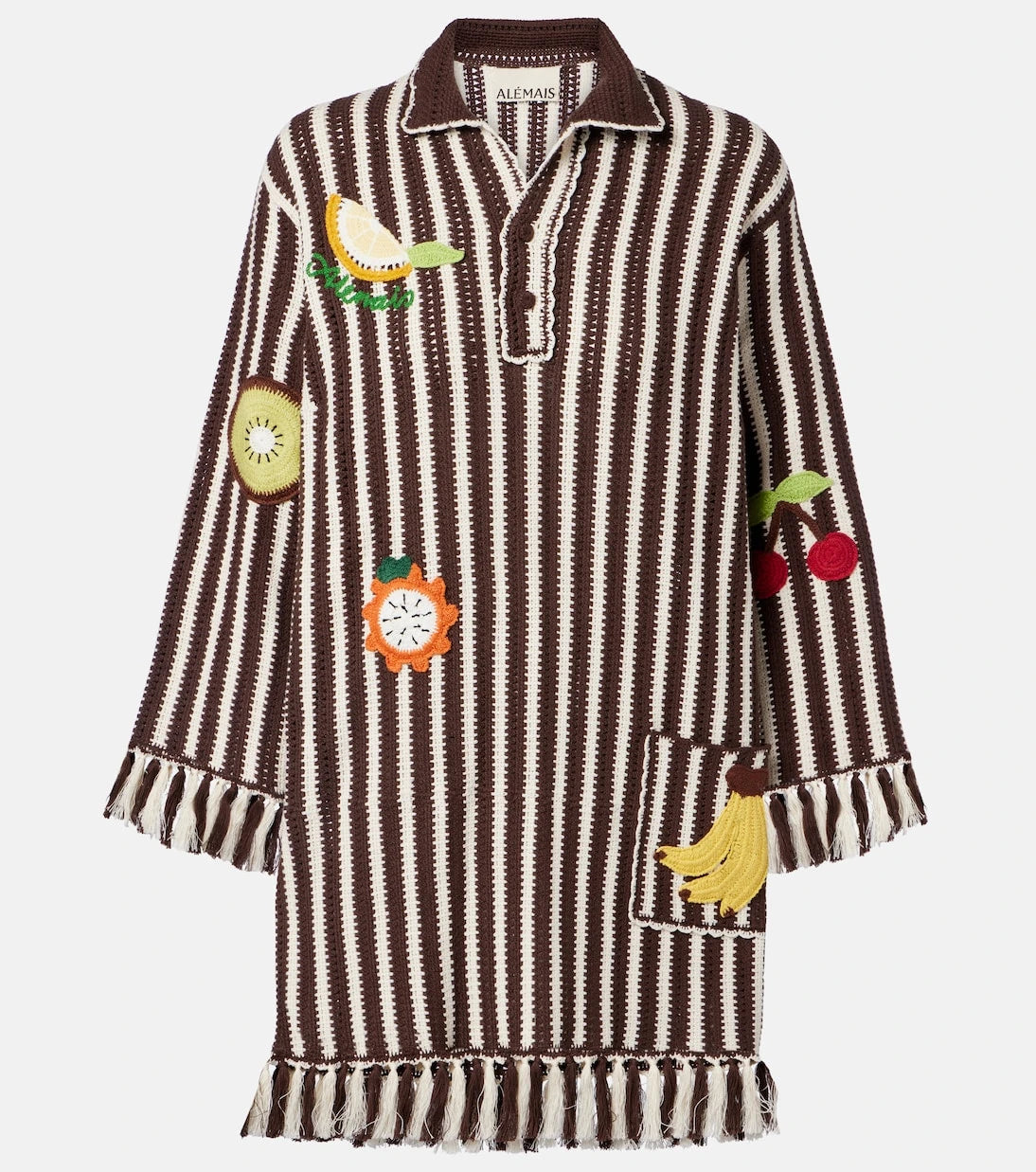 Alémais - Sundae crochet embroidered cotton kaftan