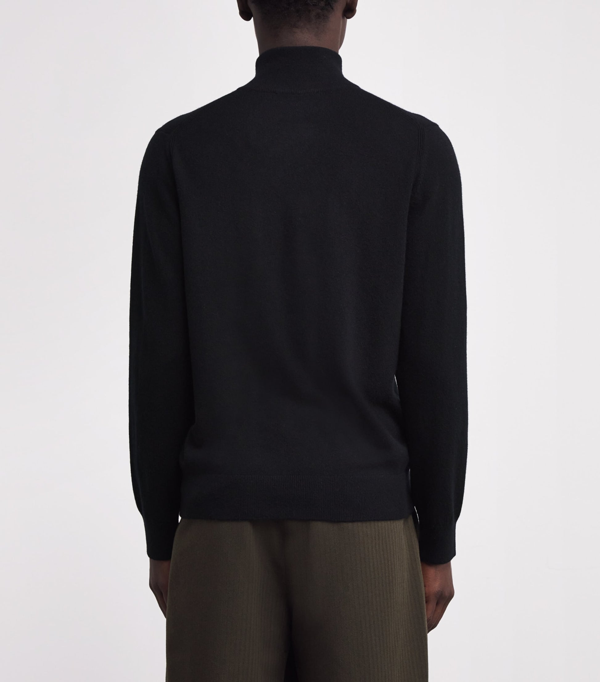 Black Cashmere Quarter-Zip Sweater