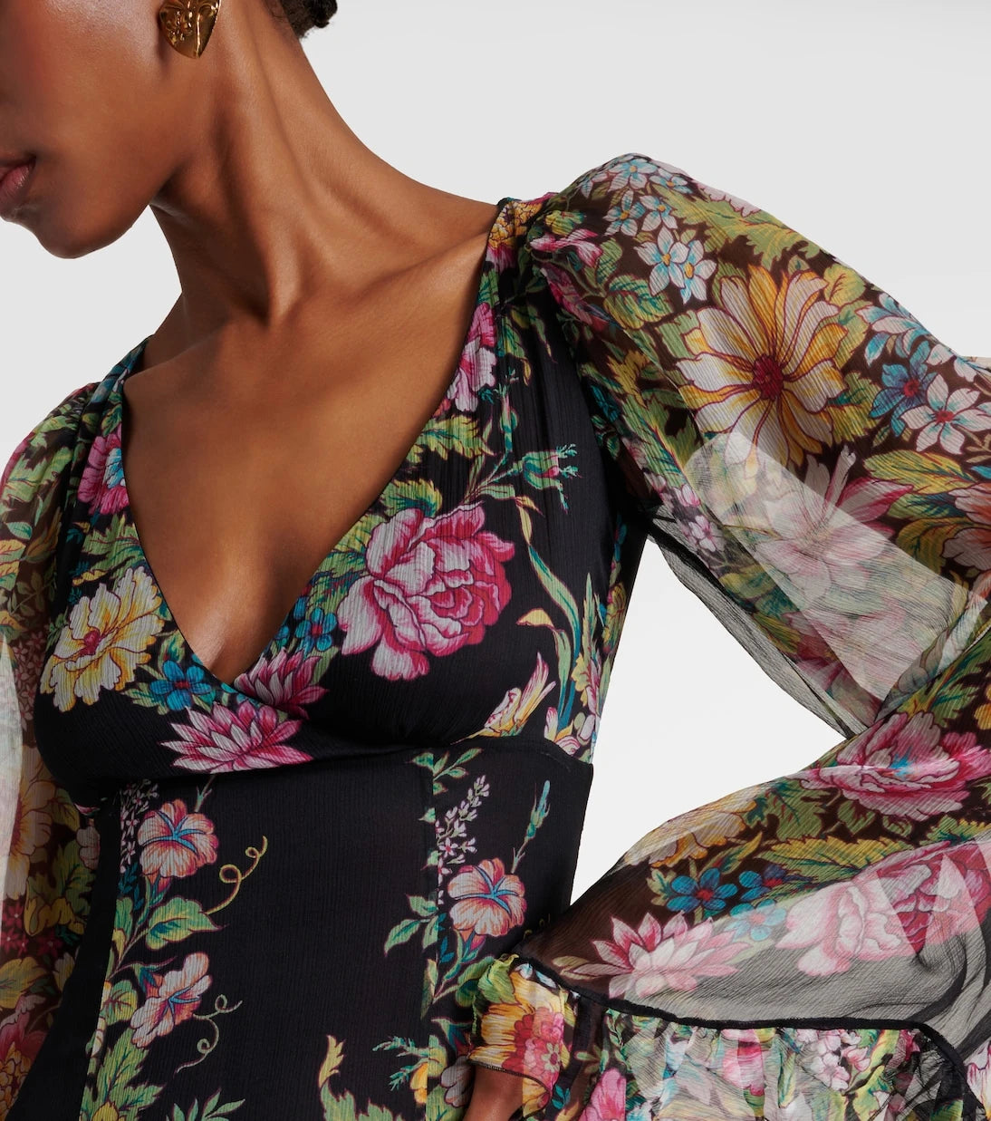 Etro - Floral silk chiffon gown