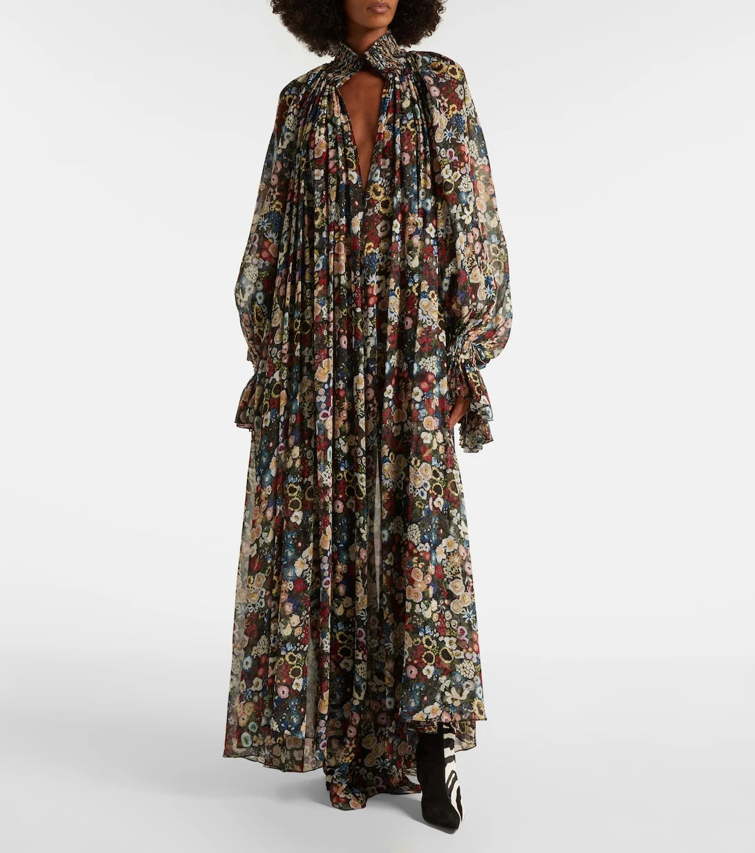 Khaite - Edgar floral silk tulle maxi dress