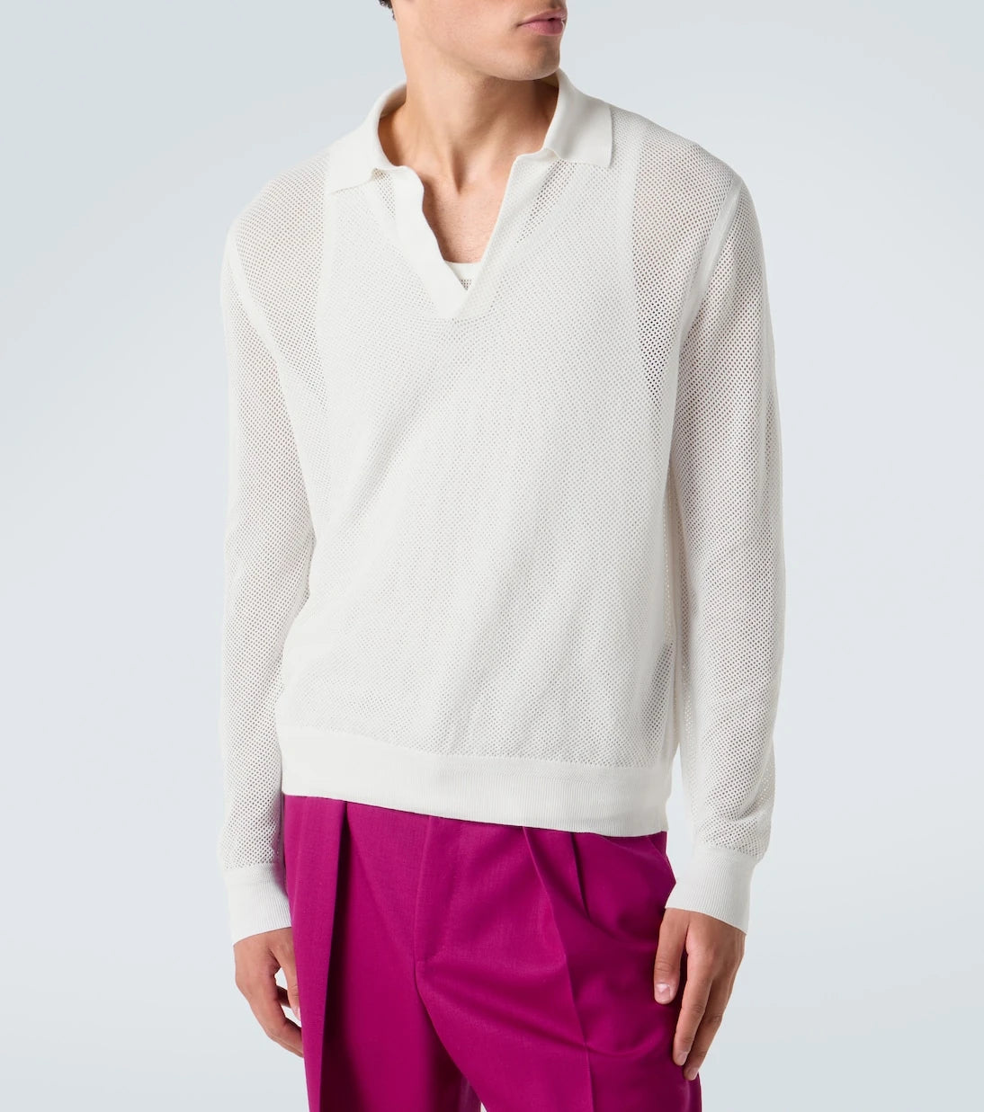 Tom Ford - Semi-sheer cotton polo sweater