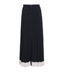 Contrast-Trim Knitted Maxi Skirt NAVY BLUE