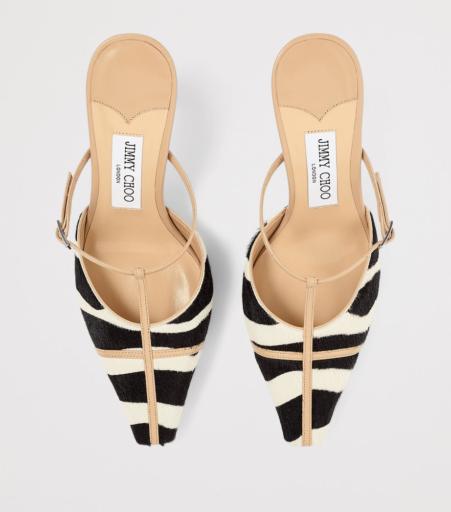 Jimmy Choo Black x Conner Ives Gloria Zebra Mules 85
