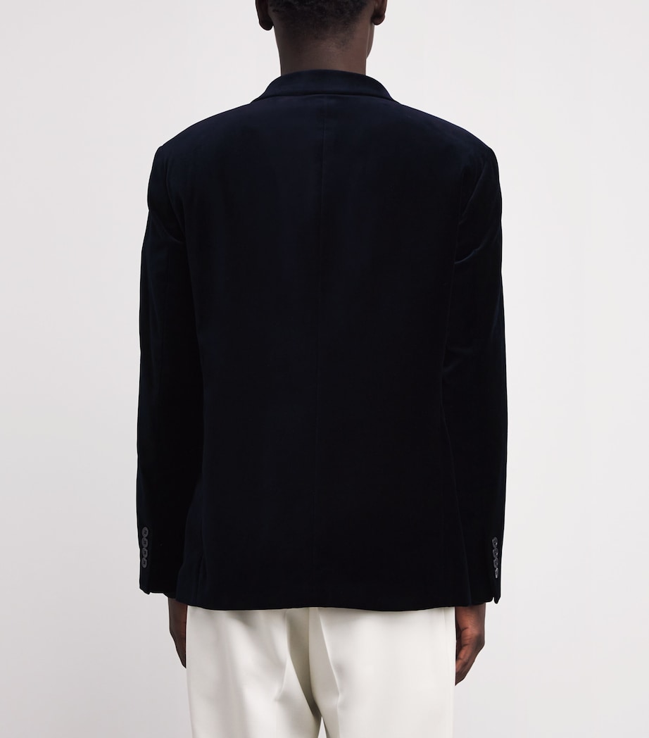 Velvet Double Breasted Blazer NAVY