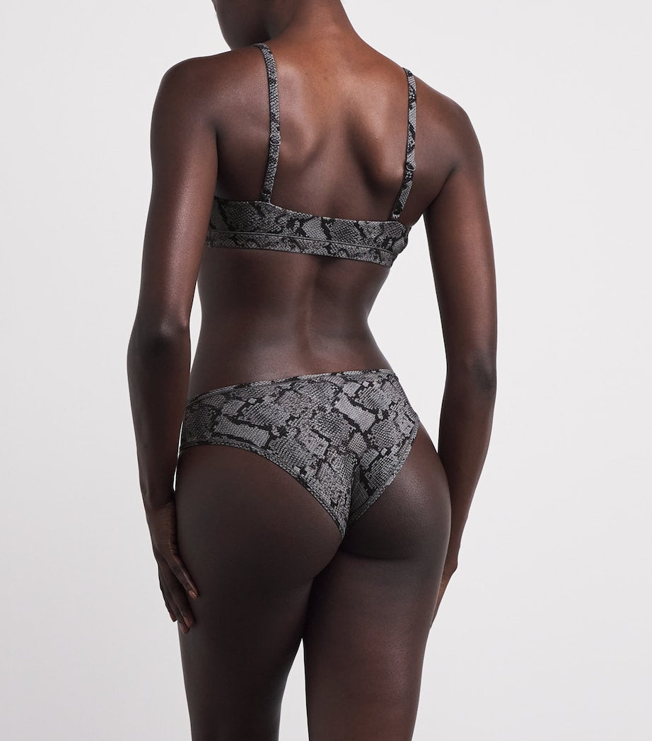 Skims Grey Fits Everybody Snakeskin Print Triangle Bralette