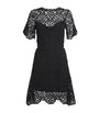 Maje Black Cotton Crochet Mini Dress