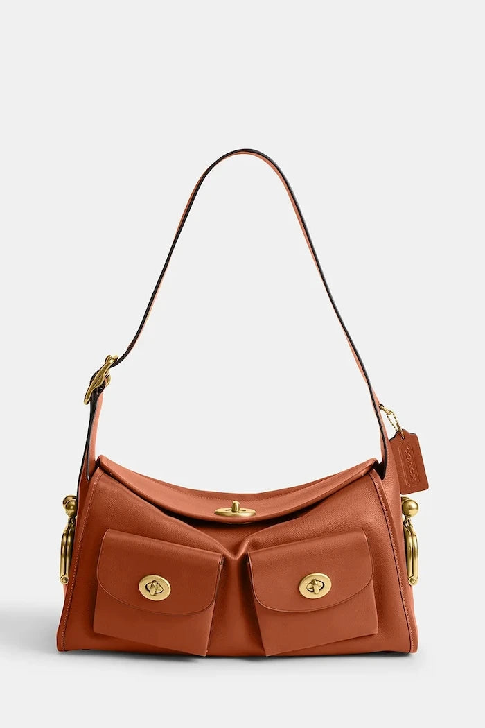 Coach чанта тип хобо дамска от кожа Turnlock Haversack Bag