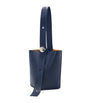 Blue Medium Leather Pebble Bucket Bag