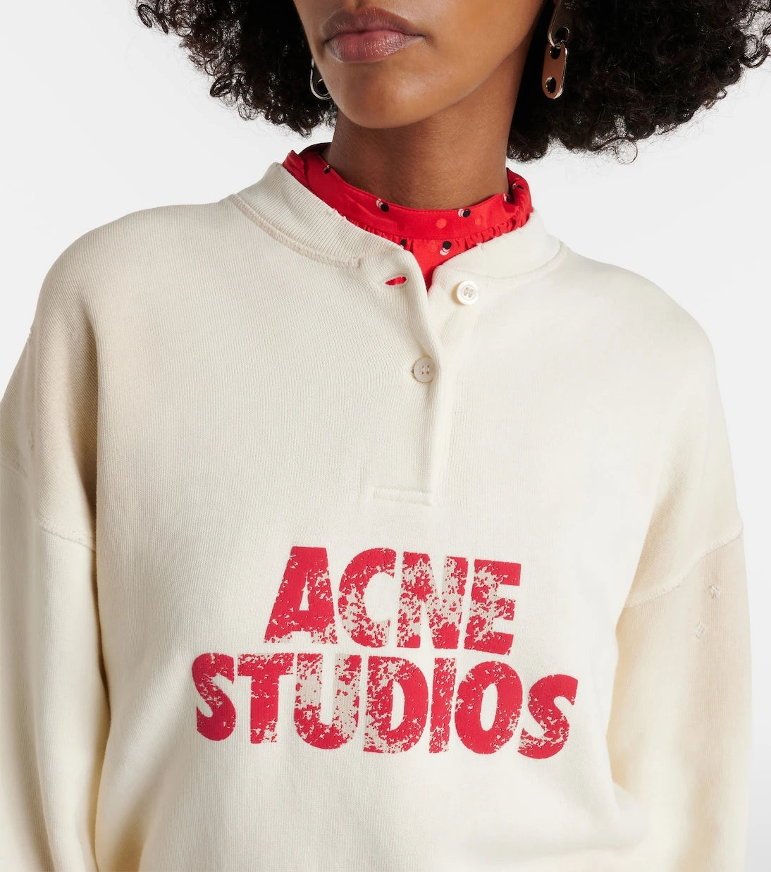 Acne Studios - Logo distressed cotton jersey sweatshirt