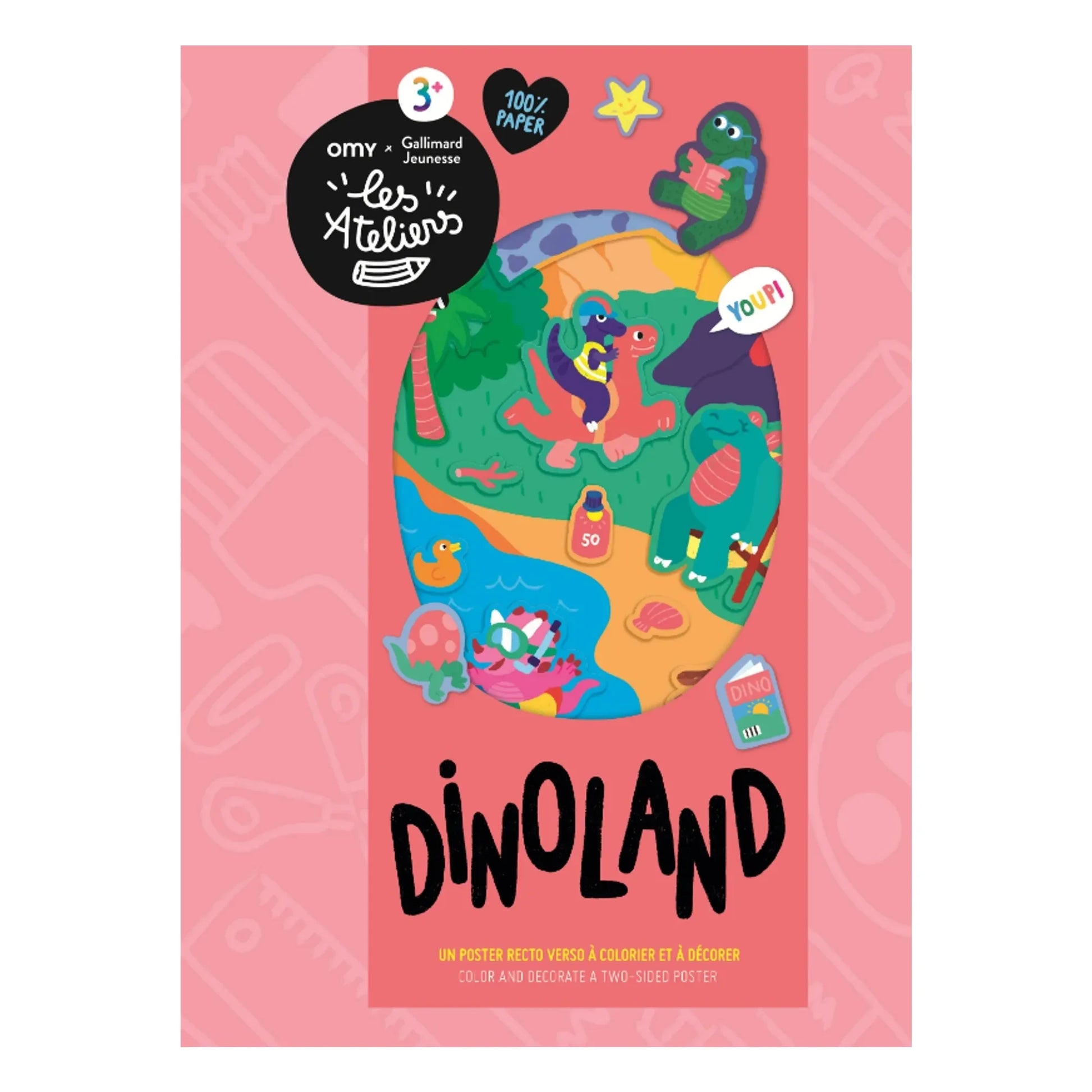 Omy x Gallimard Jeunesse - Dinoland coloring poster