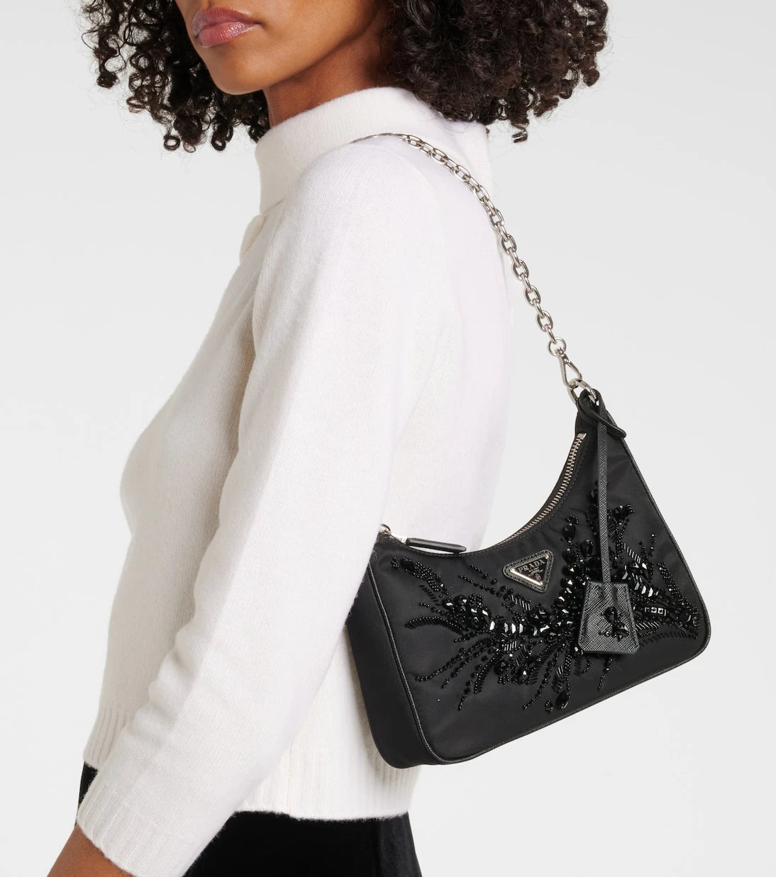 Prada - Re-Edition embellished shoulder bag