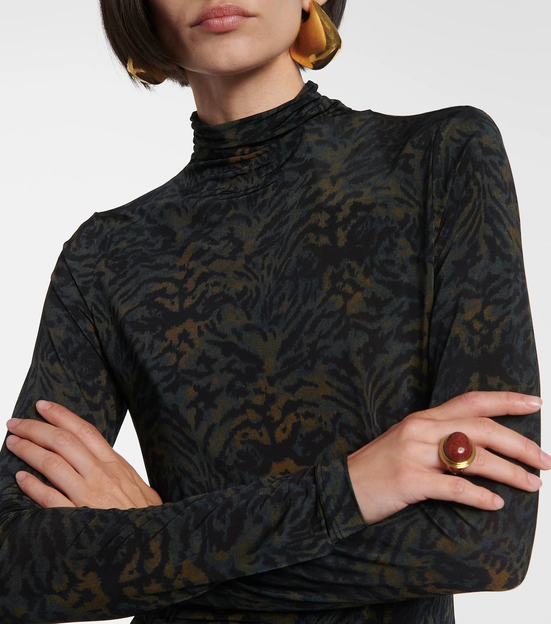 Ulla Johnson - Aurelia printed jersey turtleneck top