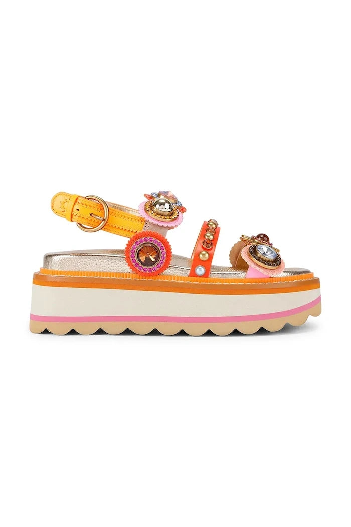 Kurt Geiger London Octavia Sling Flatform Kadın Deri Platform Sandalet
