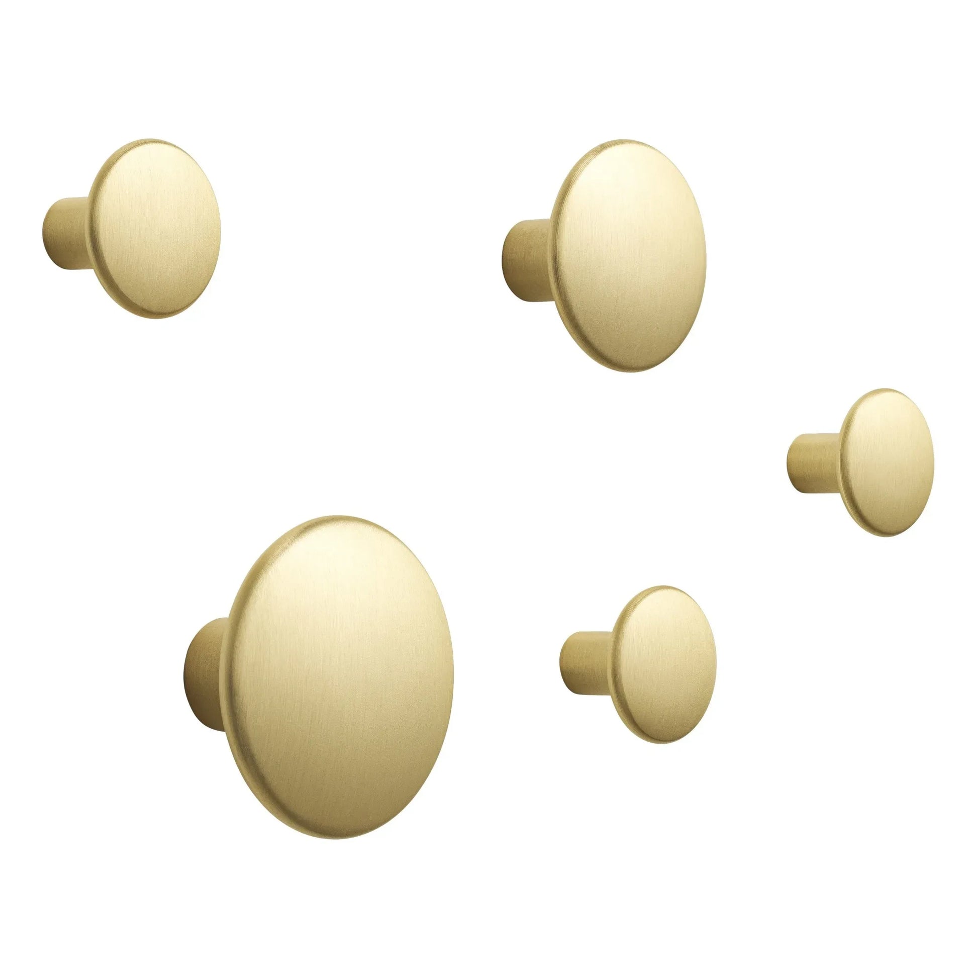 Muuto - The Dots Brass Hooks - Set of 5 | Gold