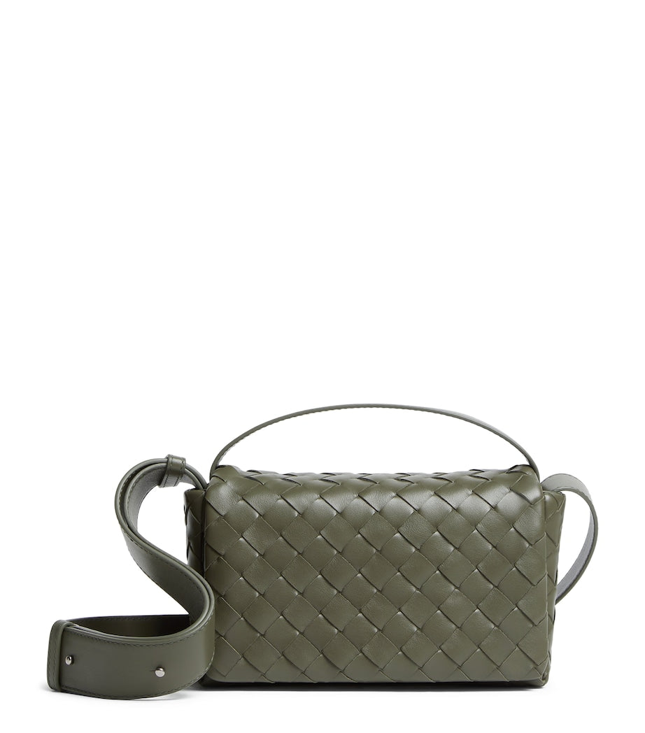 Mini Leather Intrecciato Flap Cross-Body Bag