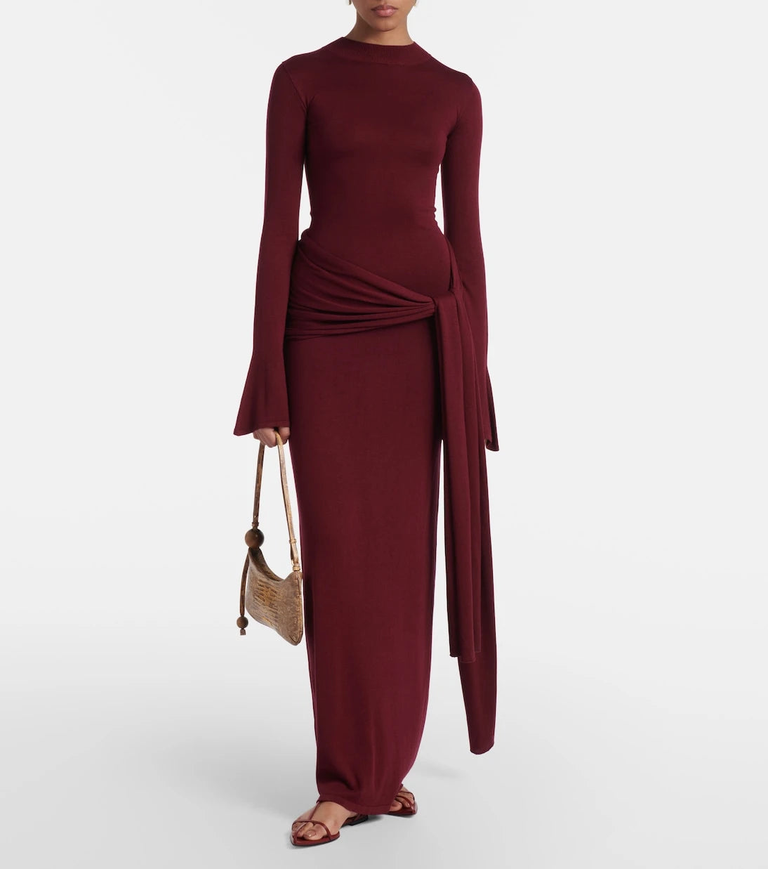 Aya Muse - Draped silk-blend maxi dress