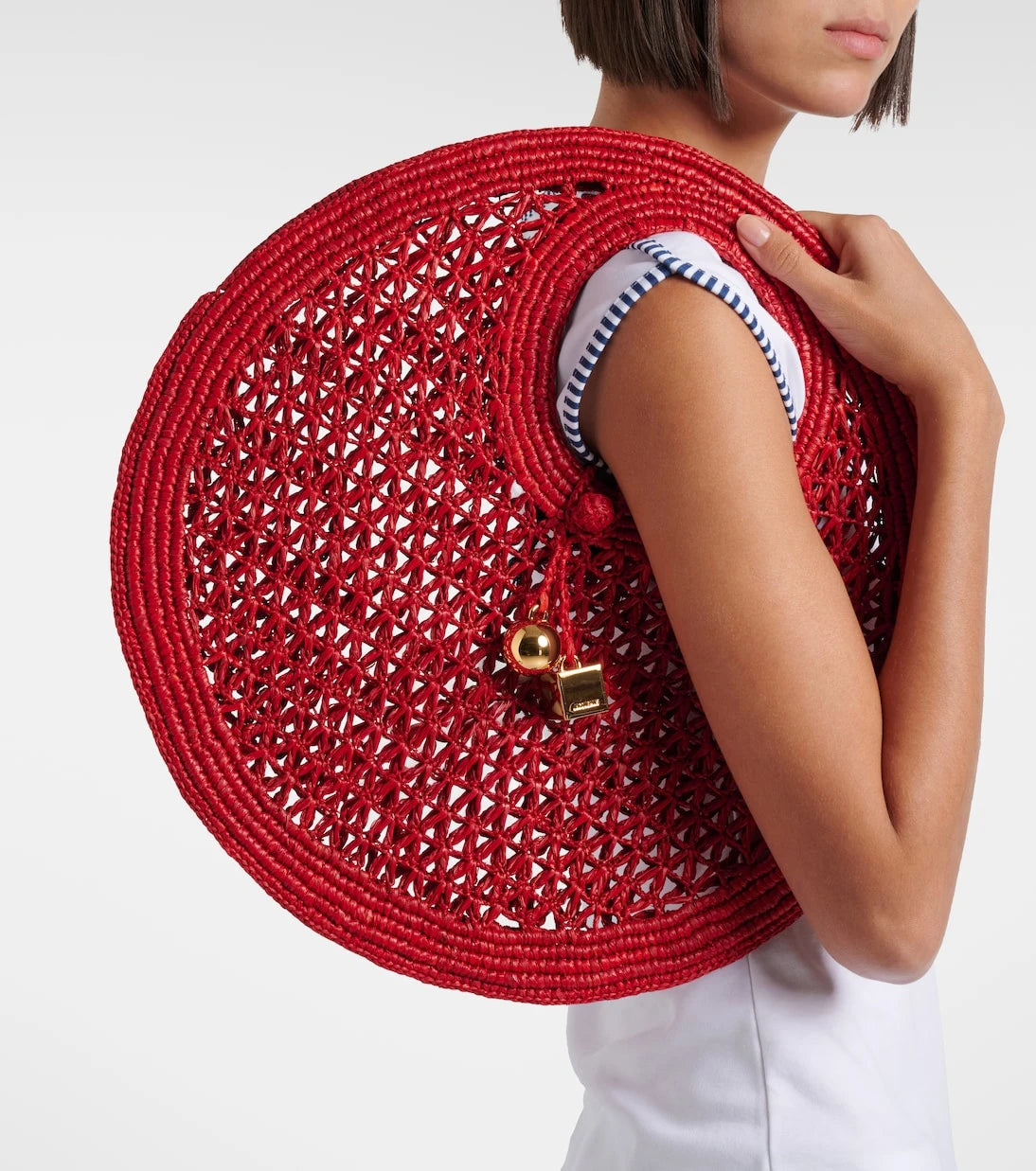 Jacquemus - Spiaggia Small raffia top-handle bag