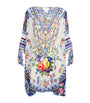 Blue Silk Tiles Darls Short Kaftan