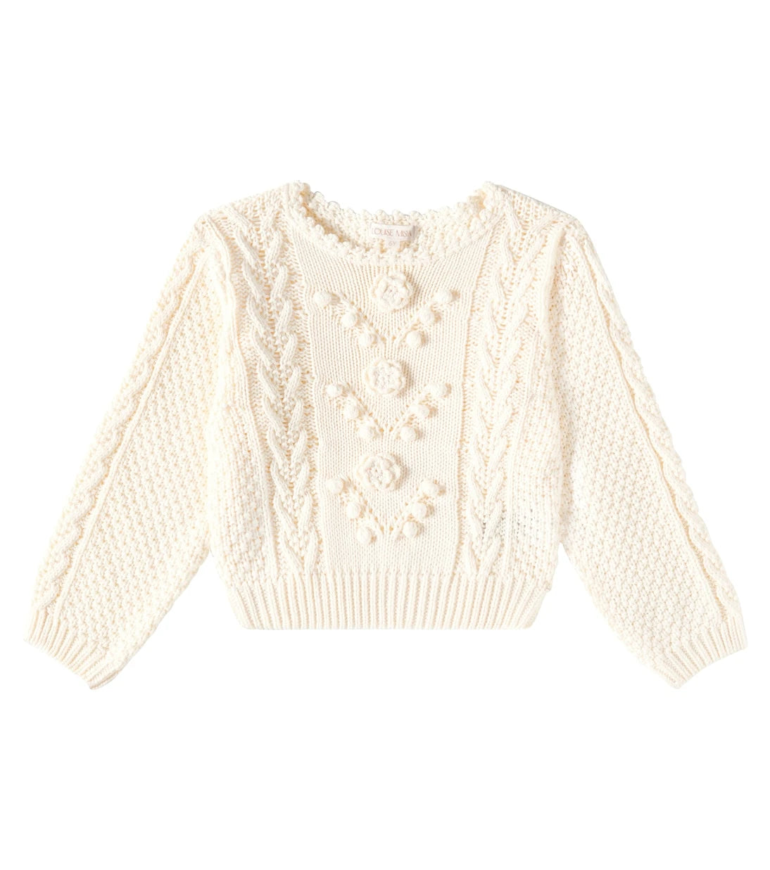 Louise Misha - Vinala floral-appliqué cotton sweater