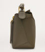 Green Small Leather Puzzle Edge Top-Handle Bag