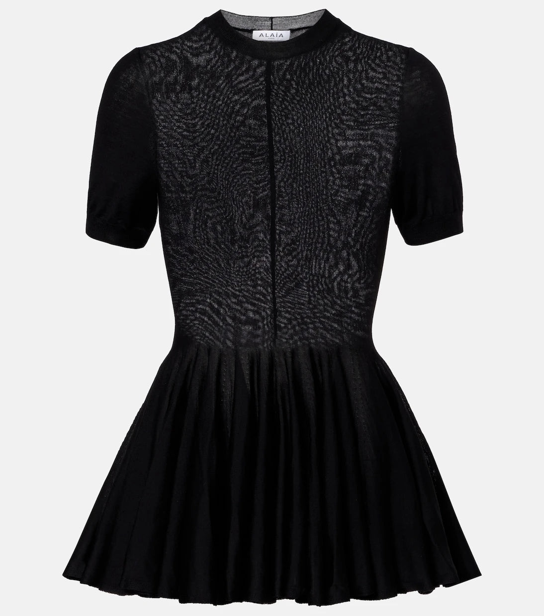 Alaïa - Belden oturtmalı bakire yün üst
