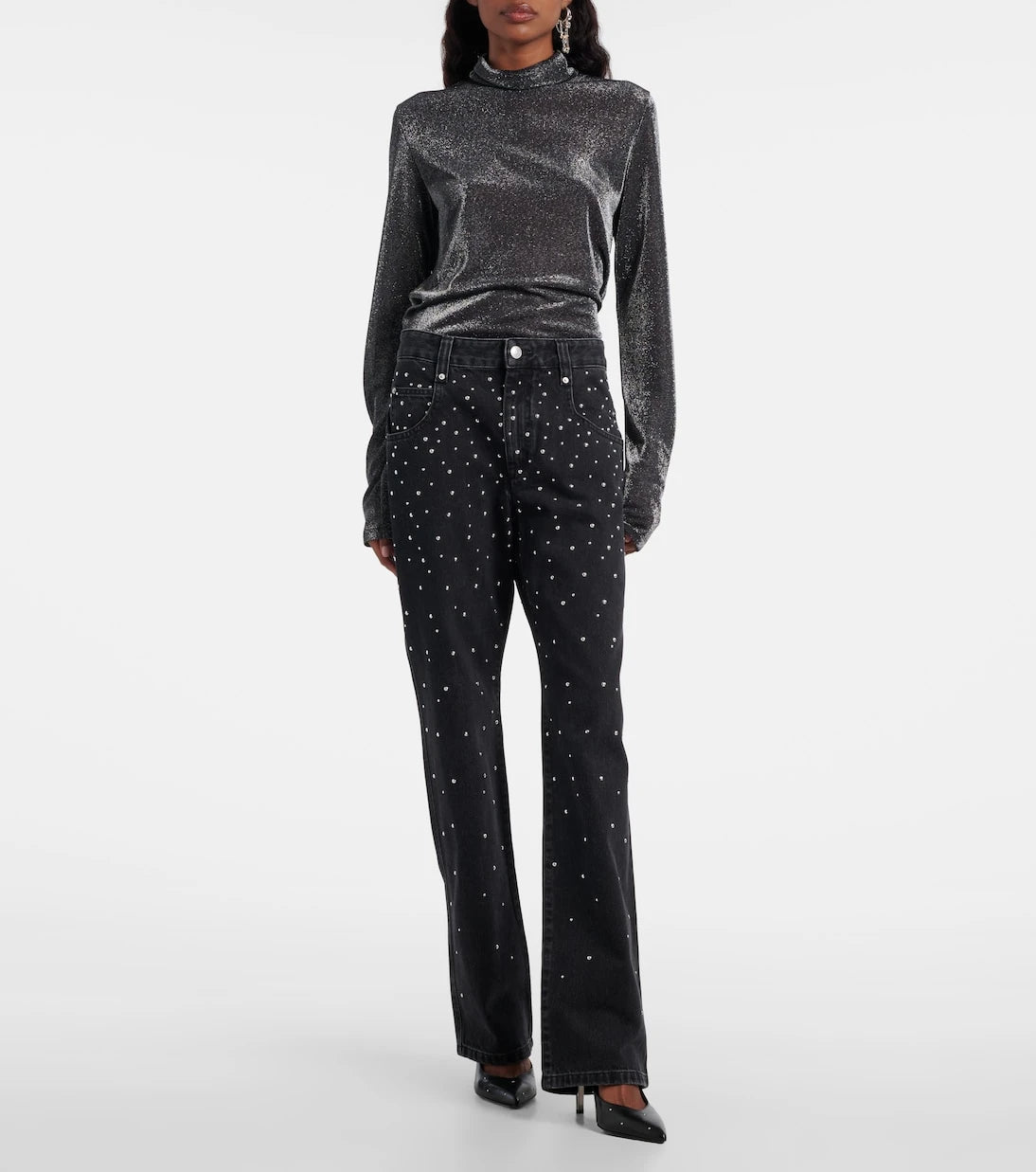 Marant Etoile - Embellished straight jeans