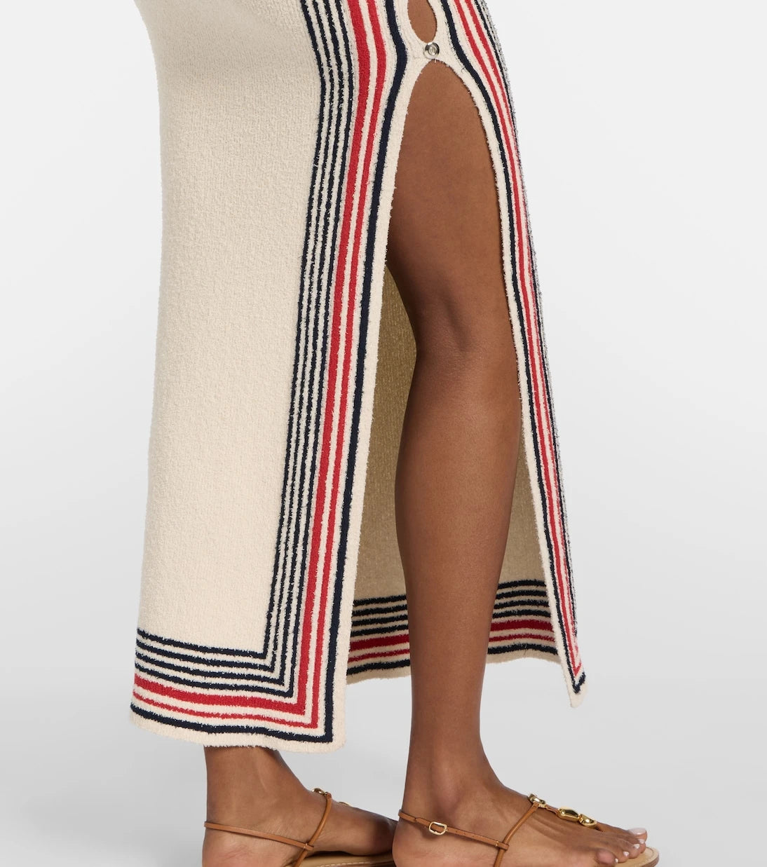 Rabanne - Striped cotton-blend terry midi dress