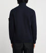 Stone Island Navy Wool-Blend Zip-Up Cardigan