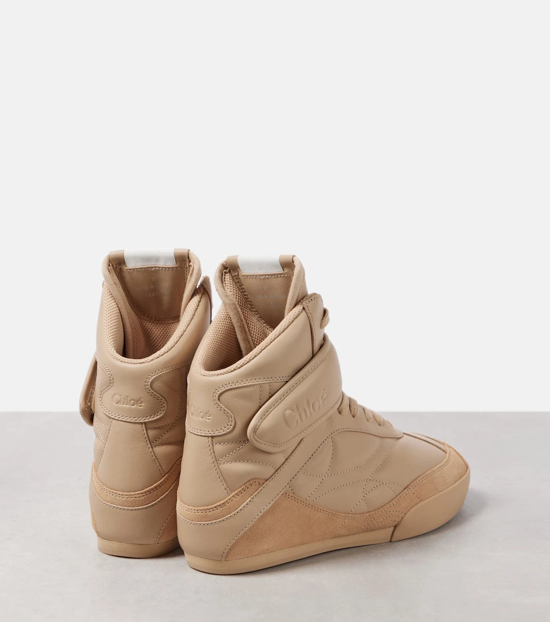 Chloé - Kick suede-trimmed leather high-top sneakers