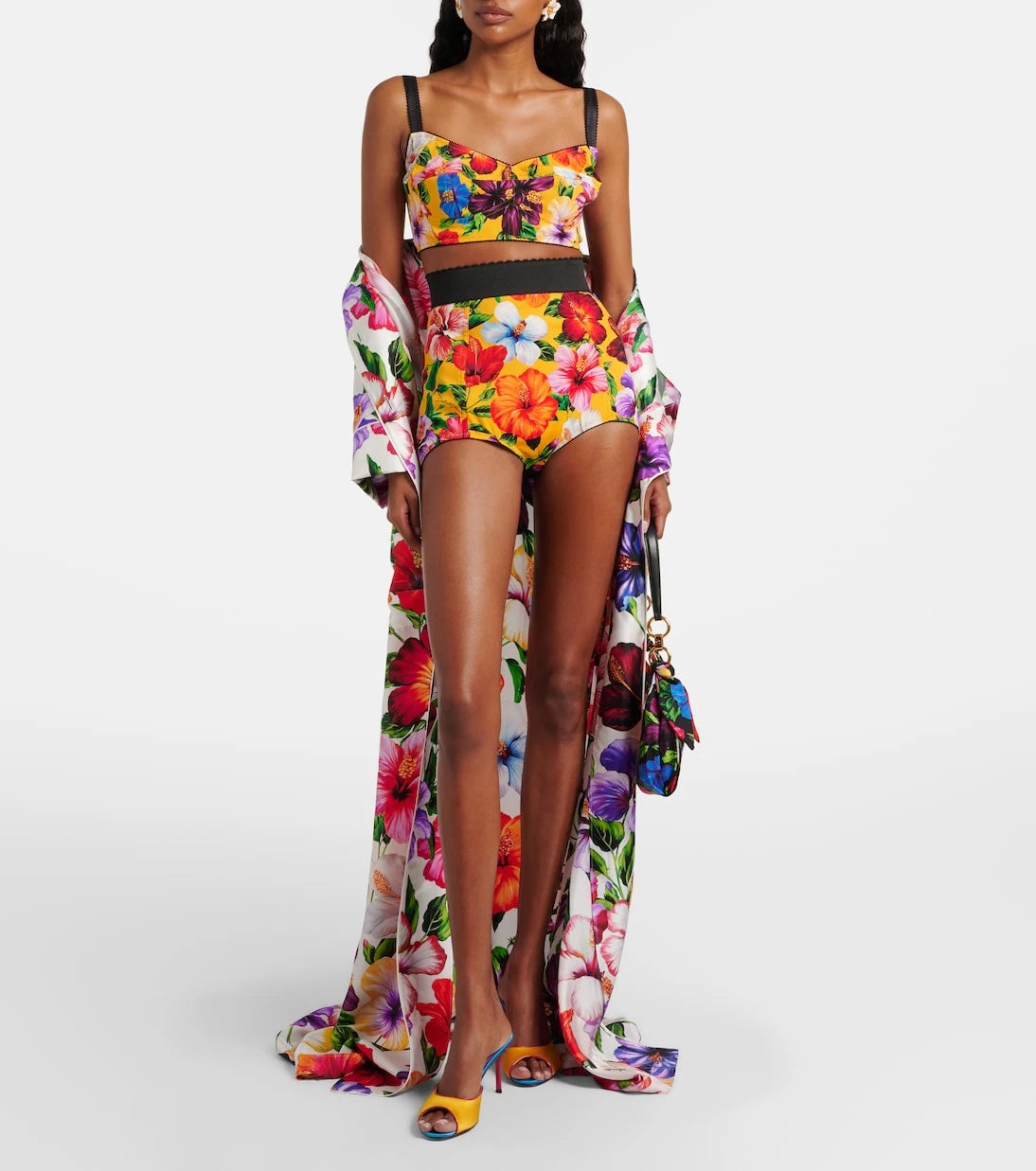 Dolce&Gabbana - Floral silk-blend crop top